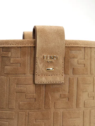 Fendi Cavallerizzo Boot Suede Ff Rubber Sole Boots Beige In Brown