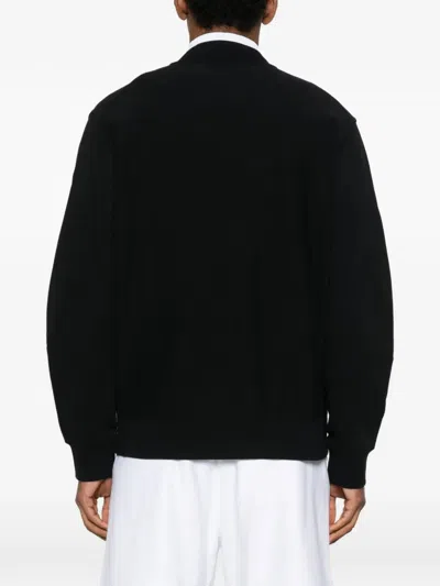 Givenchy Black Varsity Jacket With Bomber Collar And Logo Lettering On The Front In Cotton Man In Black