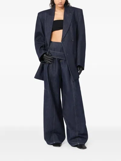 Sportmax Double-breasted Blazer In Blue