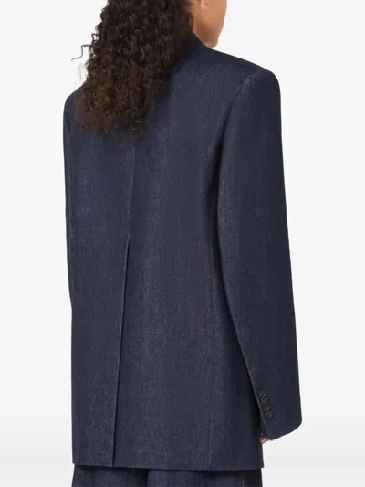 Sportmax Double-breasted Blazer In Blue