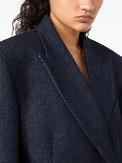 Sportmax Double-breasted Blazer In Blue