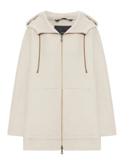 Max Mara Double-layer Pure Cashmere Sweatshirt Coat In Multi