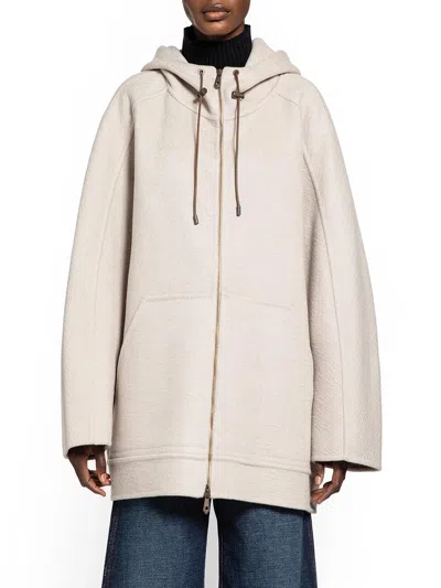 Max Mara Double-layer Pure Cashmere Sweatshirt Coat In Multi