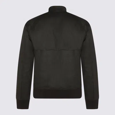 Barbour Black Cotton Porton Wax Casual Jacket In Black