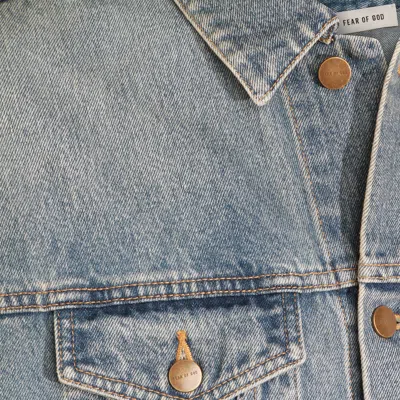 Fear Of God Light Indigo Cotton Denim Jacket In Blue