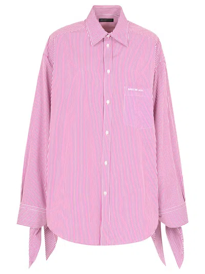 Balenciaga Knotted Cuff Blouse In Pink