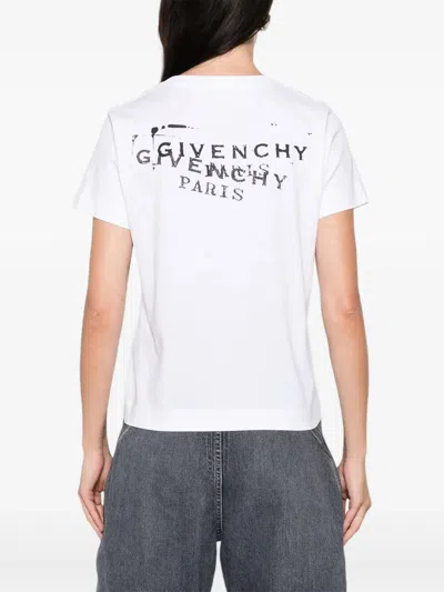 Givenchy Logo-print Fitted T-shirt Clothing In White