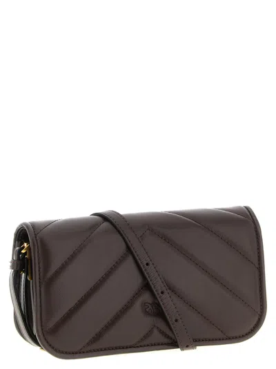 Pinko Love Box Baguette Hand Bags Bordeaux In Brown