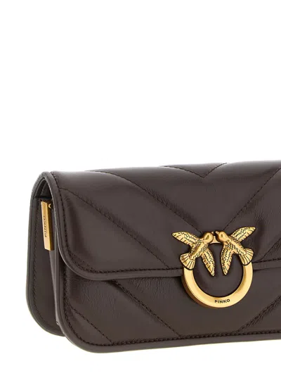 Pinko Love Box Baguette Hand Bags Bordeaux In Brown