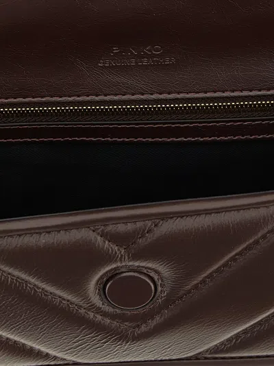 Pinko Love Box Baguette Hand Bags Bordeaux In Brown