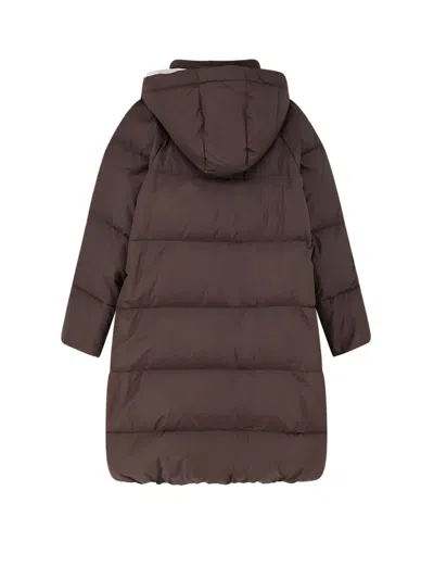 Brunello Cucinelli Women Nylon And Cotton Long Down Jacket In Purple