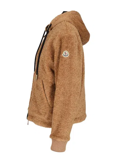 Moncler Padded Sweatshirt Knitwear Black In Brown