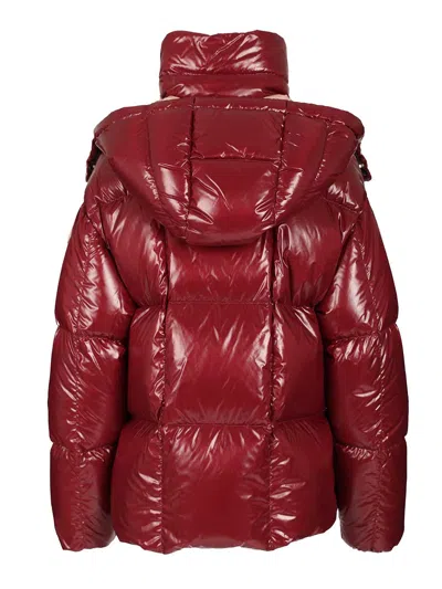 Moncler Parana Hooded Short Down Jacket In Shiny Nylon Clothing In Pink