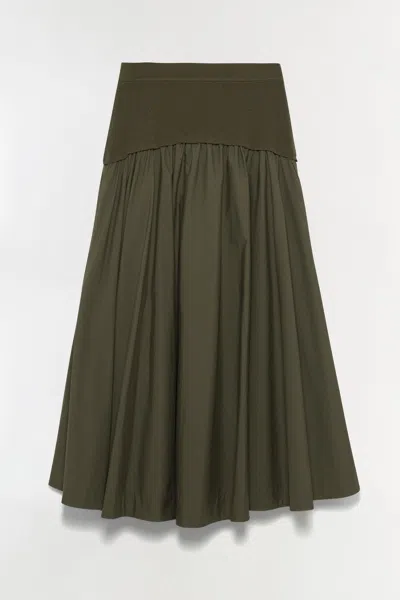 Simkhai Women's Ovie Knit Cotton Midi Skirt In Fern In Green