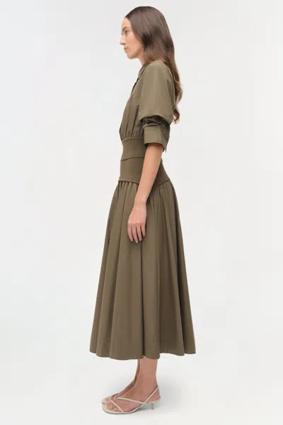 Simkhai Women's Ovie Knit Cotton Midi Skirt In Fern In Green