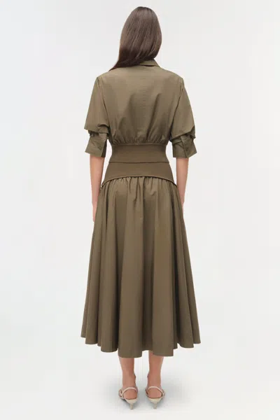 Simkhai Women's Ovie Knit Cotton Midi Skirt In Fern In Green