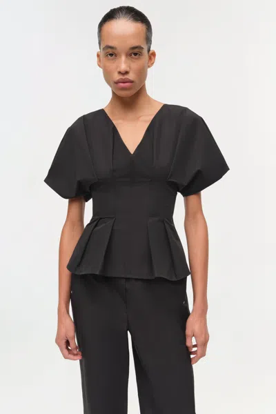 Simkhai Women's Mavrick Cotton Faille Pull On Pant In Black In Black