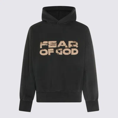 Fear Of God Hooded Knitwear With Ribbed Cuffs And Hem In Black