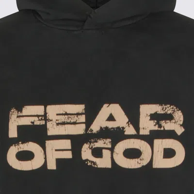 Fear Of God Hooded Knitwear With Ribbed Cuffs And Hem In Black