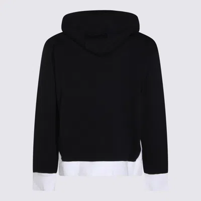 Thom Browne Zip Up Hoodie With Engineered 4 Bar In Color Blocked Solid In Black