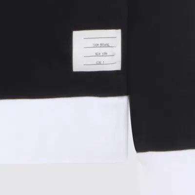 Thom Browne Zip Up Hoodie With Engineered 4 Bar In Color Blocked Solid In Black