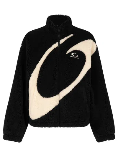 Balenciaga Oversized Fleece Texture High Neck Jacket In Multi