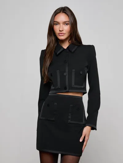L'agence Blythe Cropped Jacket In Black
