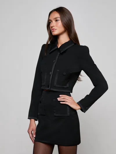 L'agence Blythe Cropped Jacket In Black