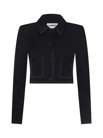 L'agence Blythe Cropped Jacket In Black