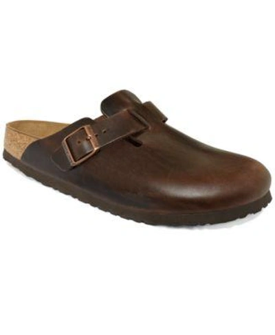 Shop Birkenstock Men's Soft Footbed Boston Leather Shoes Men's Shoes In Brown Amalfi Leather