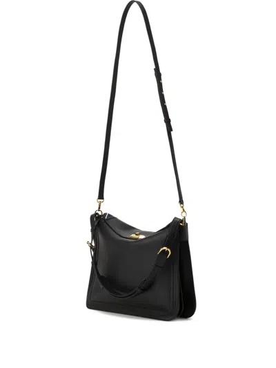 Lanvin Compagnon Small Asymmetrical Bag With A Python Finish In Black