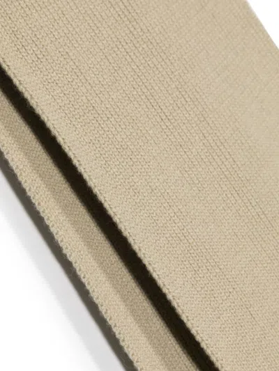 Burberry Women Wool And Cahmere Blend Ribbed Scarf In Neutral