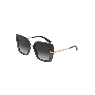 Dolce & Gabbana Embossed Square-frame Sunglasses In Black