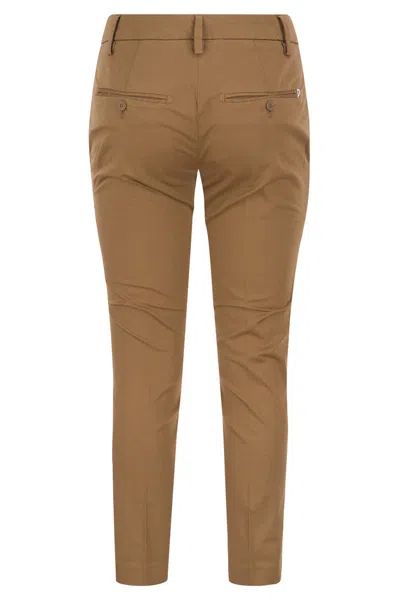 Dondup Slim Fit Gabardine Pants In Black