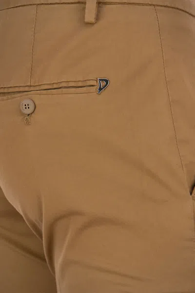 Dondup Slim Fit Gabardine Pants In Black