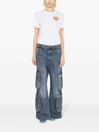 Dsquared2 Mm6 Maison Margiela Enamel Logo Cuff Bracelet In White