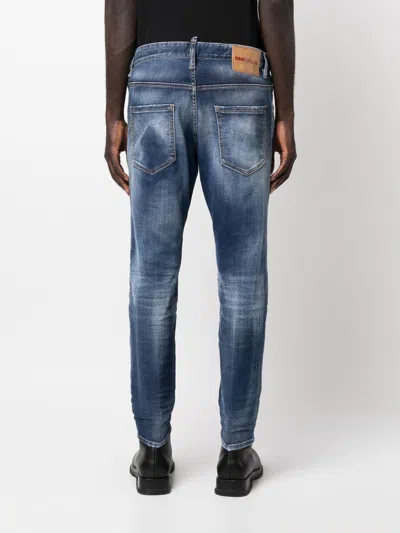 Dsquared2 Straight Leg Stonewashed Cool Guy Jeans 16cm In Blue