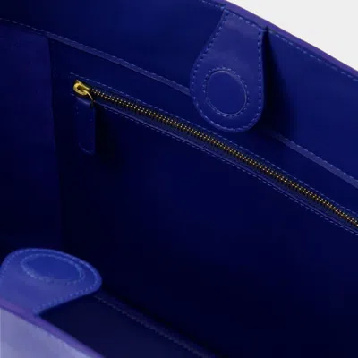 Ines De La Fressange Bottega Veneta Jodie In Suede In Blue