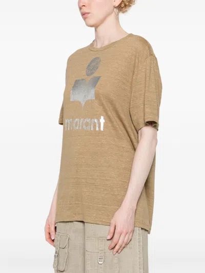Isabel Marant Anine Bing Miles Framed Monogram Sweatshirt In Brown