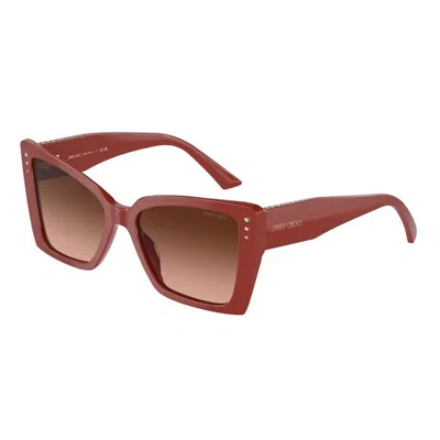 Jimmy Choo Eyewear Square Frame Sunglasses In Red