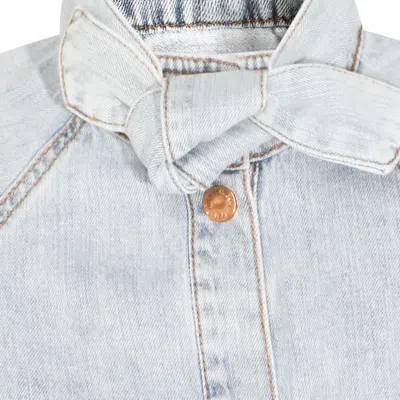 Zimmermann Stylish Top Featuring Tie Collar And Folded Cuffs In Blue