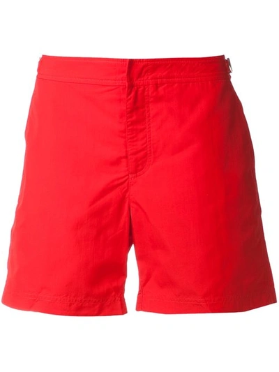 Orlebar Brown Bulldog Mid Length Swimming Shorts In Red