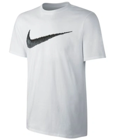 Shop Nike Men&#039;s Hangtag Swoosh T-shirt In White/black