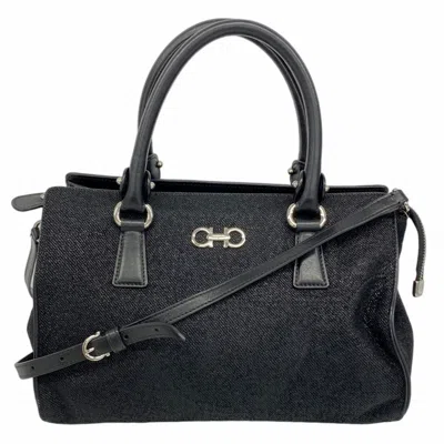 Pre-owned Ferragamo Canvas Handbag () In Black