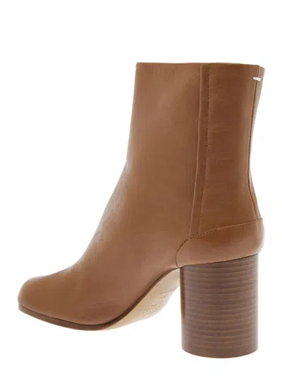 Maison Margiela Tabi 60 Nappa Leather Ankle Boots In Brown