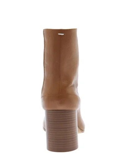 Maison Margiela Tabi 60 Nappa Leather Ankle Boots In Brown