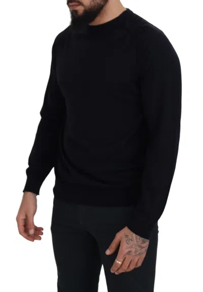 Pre-owned Alpha Studio Black Wool Crewneck Pullover Sweatshirt Men's Sweater ()
