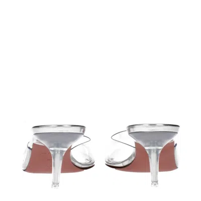 Amina Muaddi Transparent Pvc Stiletto Heel Sandals In Animal Print