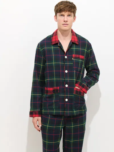 Alex Mill Flannel Sleep Shirt In Tartan In Green