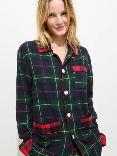 Alex Mill Flannel Sleep Shirt In Tartan In Green